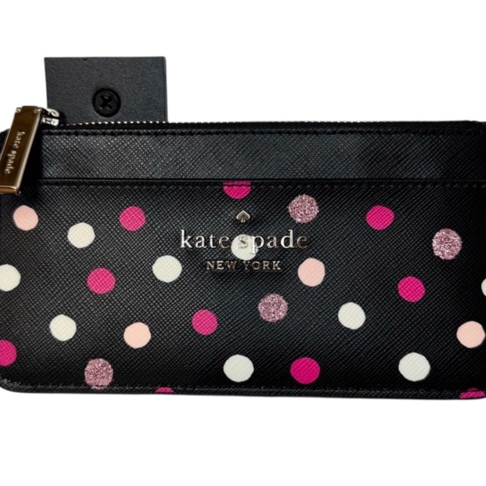 KATE SPADE Glitter Polka Dot Card Holder - Picture 2 of 6